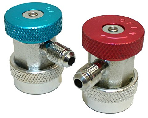 COPPIA RUBINETTI BASSA ALTA PRESSIONE GAS R134A ATTACCO INNESTO RAPIDO A/C