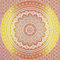 THE ART BOX Indie Wandteppich Baumwolle Mandala Wandbehang Deko Teppich Aesthetic Room Decor Dekoration Wandtuch/Strandtuch Wohnzimmer Indische Tücher Schlafzimmer, Orange und Weiß - 210x230 Cm