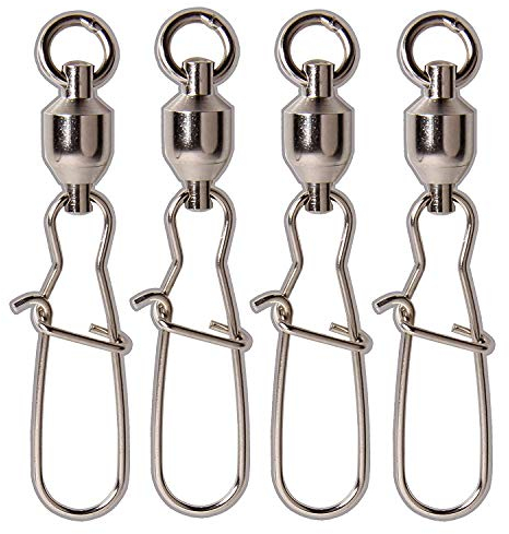 SHADDOCK 15Stk Angeln Kugellager Wirbel mit Duo-Lock Snaps Angelschnur Haken Connectors Angel Zubehör Angelwirbel, Größe(1#-8#) (2#-45LB-15Stk)