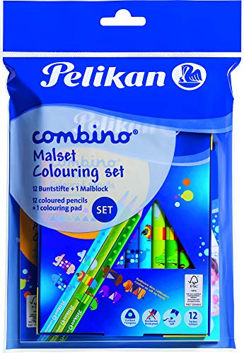 Pelikan Ausmal-Set Combino, 1 Block + 12 Buntstifte, 1 Set