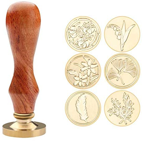 Oulensy 1Pc Antike Pflanzen Metall Dichtungs-Wachs-Siegel-Stempel für DIY Hochzeit Einladungen Dekor Antike Wax Stamp Craft