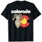 Big Horn Sheep Ram Artistic Colorado Flag Graphic T-Shirt