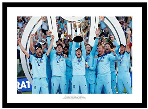 Framed England 2019 Cricket World Cup Final Team Celebrations Photo Memorabilia