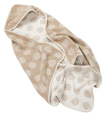 Leander Hoodie Cappucino - Flauschiges Babyhandtuch mit Kapuze - 100% Bio Baumwollfrottee - Wärmt & Trocknet - Für Babyschwimmen, Pool oder Strand