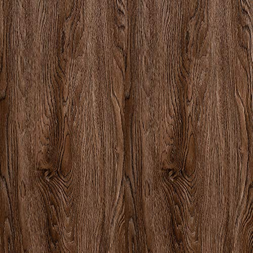 FENTIS Selbstklebende Holzoptik Dunkelbraun Grau Tapete Streifen Verdickt Schälen und Aufkleben Holzstreifen Kontaktpapier Abnehmbare Rolle für Küchentür Schrank Bartheke 40x200cm