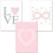 PREMYO Bilder Kinderzimmer Deko Mädchen - Poster Set Babyzimmer - Wandbilder Schlafzimmer Herz Federn Love Rosa A4