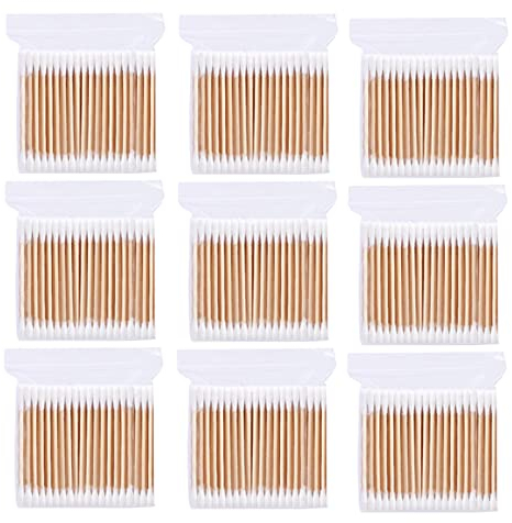 BAQI Lot de 1200 cotons-tiges biodégradables en bambou à double tête en bois naturel pour le maquillage, le nettoyage des oreilles, le soin des plaies, outil cosmétique
