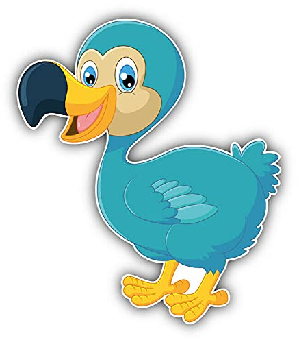 20cm! Hochwertiger Kühlschrank-Auto-Aufkleber Sticker Cartoon Comic Dodo Vogel Cartoon Comic UV&Waschanlagenfest Decal