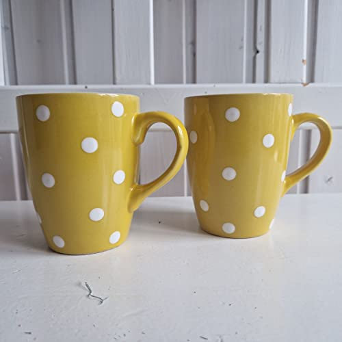 Arinosa Tassenset Gelb 2 er Nostalgie Punkte Kaffeebecher Teebecher 250 ml