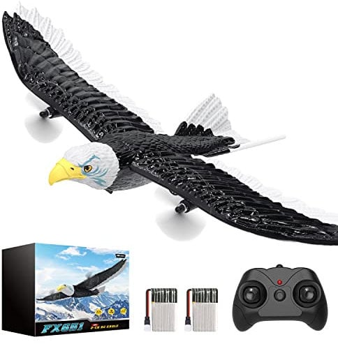 DEERC RC Plane, Remote Control Eagle Plane, RTF Airplane, 2.4ghz Flying Brid with 2 Batteries & Propeller 6-axis Gyro Stabilizer, Easy to Fly for Beginners Adults Kids Boys