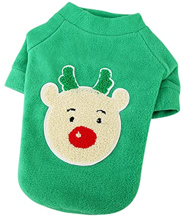 Weihnachten Hund Kleidung für kleine Hunde Santa Hund Kostüm Weihnachten Haustierkleidung Katze Hund Haustier Fleece Koralle Kleidung Zweibeiniger Kostümrock Hundepullover Alpaka (Green #4, XL)