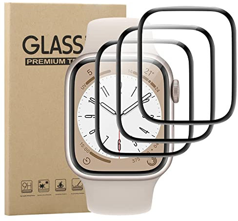GEJEFA Protection écran pour Apple Watch Series 9 41mm/Series 8 41mm/Series 7, 3 Pièces Pas de Verre Trempé,Ultra Résistant, Ultra HD TPU film Protection écran
