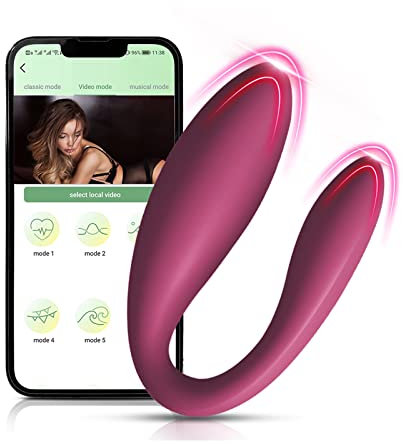 YcsLust G-Punkt-Vibrator mit Smartphone-App-Steuerung Doppel Headed Vibratoren mit 10 Vibrationsmodi Tragbarer Klitoris-G-Punkt und Vaginal-Sexspielzeug,Sexspielzeug FüR Frauen Paare (APP-Steuerung)