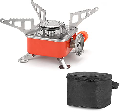 CalmGeek Hornillo Camping Portátil, Hornillo de Camping Portátil y Compacto, Cocina de Cartucho Gas Mini Estufa de Camping para Senderismo