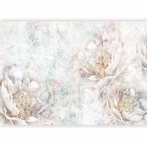 murando PREMIUM Fotomurales Flor 350x256 cm Papel pintado tejido no tejido Decoración de Pared decorativos Murales moderna de Diseno Fotográfico planta Floral Vintage bosquejo b-C-10101-a-a