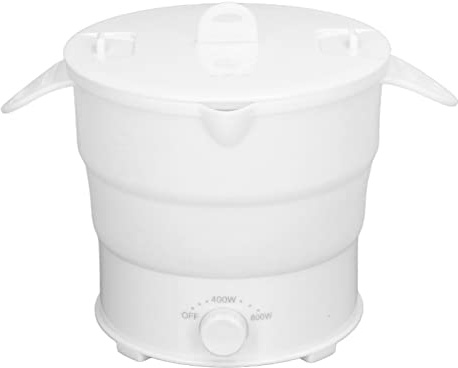 Elektrischer Kochtopf, 1.2L Tragbarer faltbarer elektrischer Kochtopf Kocher Reisetopf, Multifunktioneller lebensmittelechter Silikon-Elektrokocher, geeignet für Wohnheim Camping