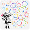 FINGERINSPIRE Blowing Bubbles Schablone 30x30 cm Wiederverwendbare Banksy Little Paint Schablonen Aushöhlen Dream Bubble Drawing Schablone Für Die Wand, Fotoalbum, Leinentasche, Stoffdekor