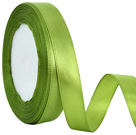 TONIFUL 15mm x 22m Salbei Grün Satinband Breite Hochzeit Auto Schneiden Zeremonie Große Öffnung Stuhl Schärpe Haar Nähen Handwerk Geschenkverpackungen Hochzeit Party Dekoration
