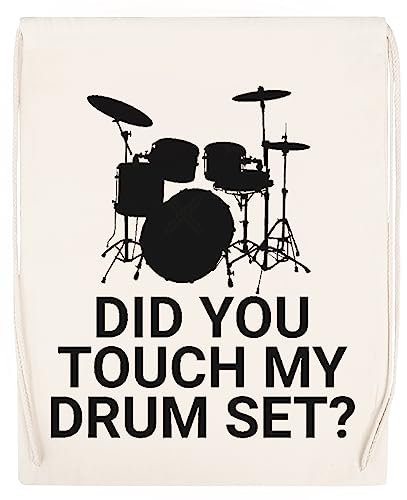 Hopestly Did You Touch My Drum Set Wiederverwendbare Sportreisetasche Aus Baumwolle Reusable Sport Bag Cotton Beige