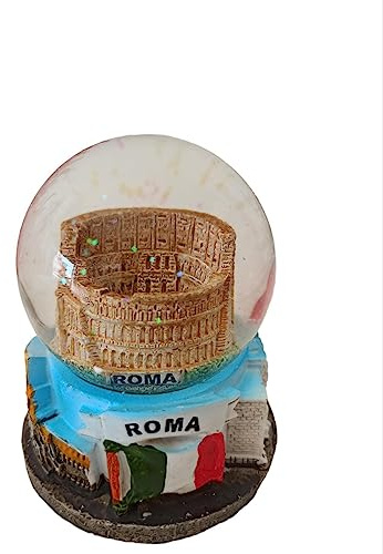 Palle di Vetro Sfere con Neve Souvenir Roma Colosseo San Pietro (Sfera cm 6 Roma Colosseo)