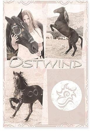 Spreadshirt Ostwind Aufbruch nach Ora Mika Hengst und Logo Poster 40x60 cm, One size, Weiß