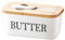 Simcat Butter Dish Frosted Exterior with Lid and Butter Knife Butter Keeper- 16.5x10x7.8cm Can be Used to Store Butter, Cheese (White1)