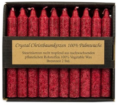 Kerzenfarm Hahn Crystal Christbaumkerze, dunkelrot, 20Stk. (1)