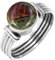 Jeweloporium 925 Silber Ringe für Damen Größe 60(19.1) Mehrfarbig Echt Drachenblut-Jaspis Edelstein Jahrgang Silber Ringe Freundschaftstag Geschenk Solitär Schmuck
