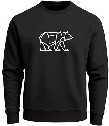 Neverless® Sweatshirt Herren Bär Geometrie Tier Motiv Polygon Design Rundhals-Pullover Otdoor Fashion Streetwear