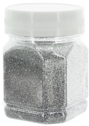 Schimmernder Glitzerpuder Glitzer-Pulver zum Basteln und Verzieren von Karten, hohe Reflexion, bunter Glitter für Kunsthandwerk Wandgestaltung Dekorationen (silber, 115g)
