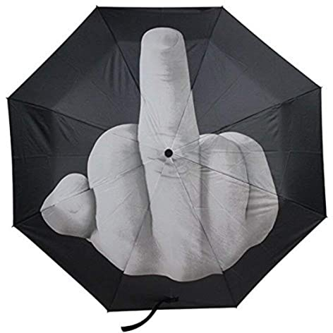 Regenschirm mit mittlerem Finger 38,6 x 22 Zoll faltungsvoller Regenschirm mit Mittelfinger Geschenken Windschutz UPF40+ Sonnenschutz Regenschirm Lustiges Geschenk