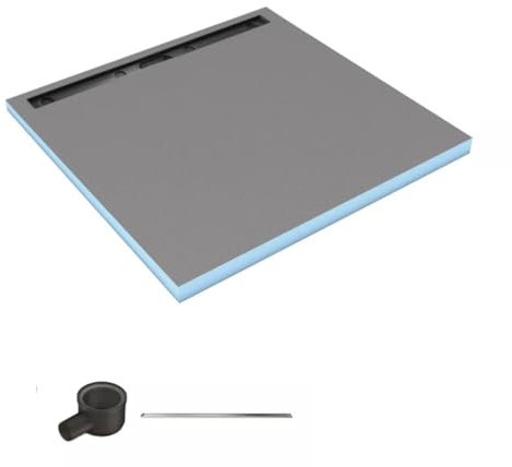 Receveur de douche à carreler 90 x 90 cm WEDI Fundo Riolito Neo avec écoulement horizontal + barrette de finition 70 cm