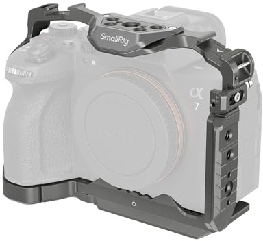 SMALLRIG A7 IV/A7 S III/A7R V HawkLock Quick Release Cage per Sony A7 IV/ A7R V/A7S III/A7R IV/A1, Gabbia per Fotocamera Incorporato Piastra QR per Arca, Accesso Completo e Design Antigraffio - 4481