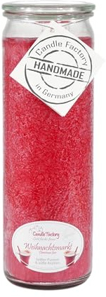 Candle Factory Big Jumbo Duftkerze aus pflanzlichem Stearin im hitzebeständigen Glas der Marke Weck, ca. 100h Brennzeit, Duft: Weihnachtsmarkt