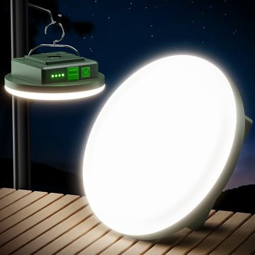 Eventek Luz Camping 12000mAh, 4000LM Ultra Bright Linterna Camping con 4 Modos y Magnético, IPX5 Impermeable Lampara Camping Recargable para Los Cortes de Energía, Tienda, Senderismo, Emergencia