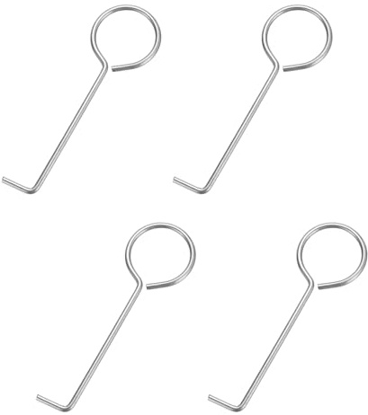 Sourcing Map Drain Lifting Hooks, 4pcs Stainless Steel Grate Puller Shower Drain Hook for Cover Removal, Daily Clean, 87 x 28mm, Silver