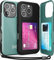 TORU CX SLIM for iPhone 16 Pro Case Wallet | Protective Shockproof Heavy Duty Cover with Hidden Card Holder & Card Slot | Mirror & Wrist Strap Included - Green