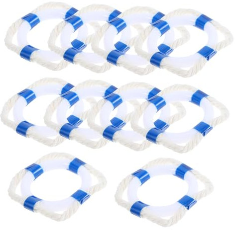 Vaguelly 10st Mini-rettungsring Miniatur-hausdekore Rettungsringe Kleiner Schwimmring Requisiten Für Schwimmringe Winzige Schwimmringe Entzückender Mini-schwimmring Blue Plastik