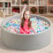 Zedachica Bällebad Baby 120Cmx40Cm Schaumstoff Bällebad Kinder Rund Bällebad Baby ab 1 Jahr Baby Bällepool für Innen und Außenbereich Mädchen und Jungen, (Grau, Ohne Bälle)