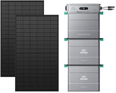 Zendure SF800Pro, Centrale Électrique de Balcon avec Entrée 2640W, Charge 1000W, Sortie 800W, Système de Gestion Énergétique IA, avec AB2000X*2-430W*2 Panneau Solaire Flexible