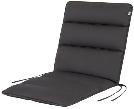 HAVE A SEAT Living Gartenstuhlauflage Niedriglehner 100x48 cm – Komfortpolsterung & ca. 3 cm Dick – Wetterfest & Waschbar bis 95°C – 1er Set – Anthrazitgrau | Serie Flair