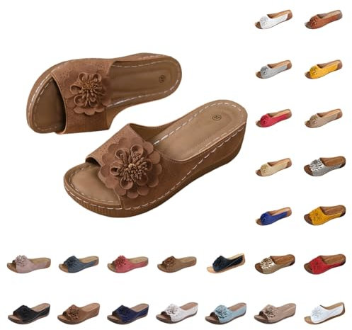 Scarpe Donna Sneakers Estive, Ciabatte Donna Estive Eleganti, Comode Ortopediche Pianta Larga Ciabatte, Antiscivolo Mare Pantofole, Leggeri Morbida Pianta Larga Sandalo, Supporto Arco Sandali