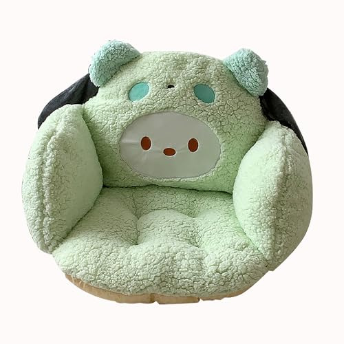 Roffatide Anime Kawaii Kissenstuhl Bequemes Lendenkissen Rückenlehnenkissen Rutschfestes Plüsch-Sitzkissen Bodenkissen Niedliche Büro-Raumdekoration für Frauen und Mädchen Grün