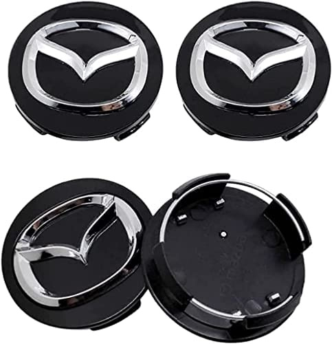 ONEMAJI 4 Stück Nabendeckel für Mazda CX-3 2015-2018 56MM, Radnabenkappen Radnabenabdeckung Felgendeckel Felgenkappen ABS Wheel Caps Auto Radnaben Zubehör