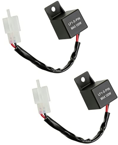 2 Stück LED Blinker Relais 12V 2 Polig, Universal Motorrad Blinkrelais 150W Lastunabhängig, Elektronisches Blinkfrequenz Relais LF1-S-PIN, Wasserdichtes Ersatzrelais für LED Blinker Motorrad Roller