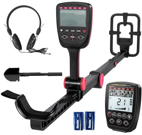 Outsunny Metal Detector Pieghevole per Adulti Oro Impermeabile IP68 LCD | Con Bobina, Display LCD, 4 Modalità, Borsa, Pala, Cuffie, Asta Telescopica Regolabile, per Spiaggia Giardino