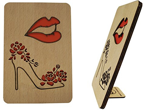 Lin LINPopUp®, LIN17365, 3D Holzkarte, Geburtstagskarten Frauen Mädchen, Shopping Gutschein, N607