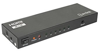 AV Link HSS24 HDMI Switch/Splitter | 2 In 4 Out 4K Ready, Gold