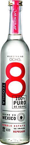 TEQUILA OCHO - Tequila Blanco Reposado, Tequila 100% Agave, 40% Volumen de Alcohol, 50 cl