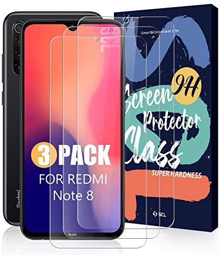 SCL Xiaomi Redmi Note 8 Screen Protector Xiaomi Redmi Note 8T Screen Protector for Redmi Note 8 / 8T, (3-Pack) 2.5D Rounded Edge Glass Film,9H Tempered Glass,[Anti-Scratch][Anti-Fingerprint]